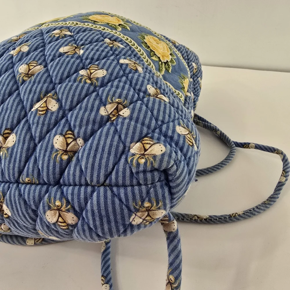 Vera Bradley Floral Bee Rose Flower Y2k 90s Drawstring Daypack Napsack Backpack